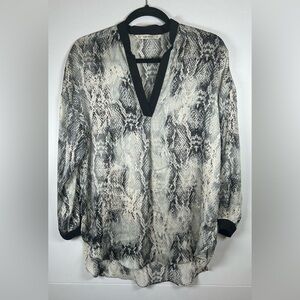 Zara Snakeskin Print Sheer Blouse. Size XS.